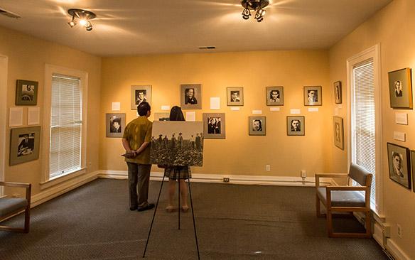 People in an art gallery.